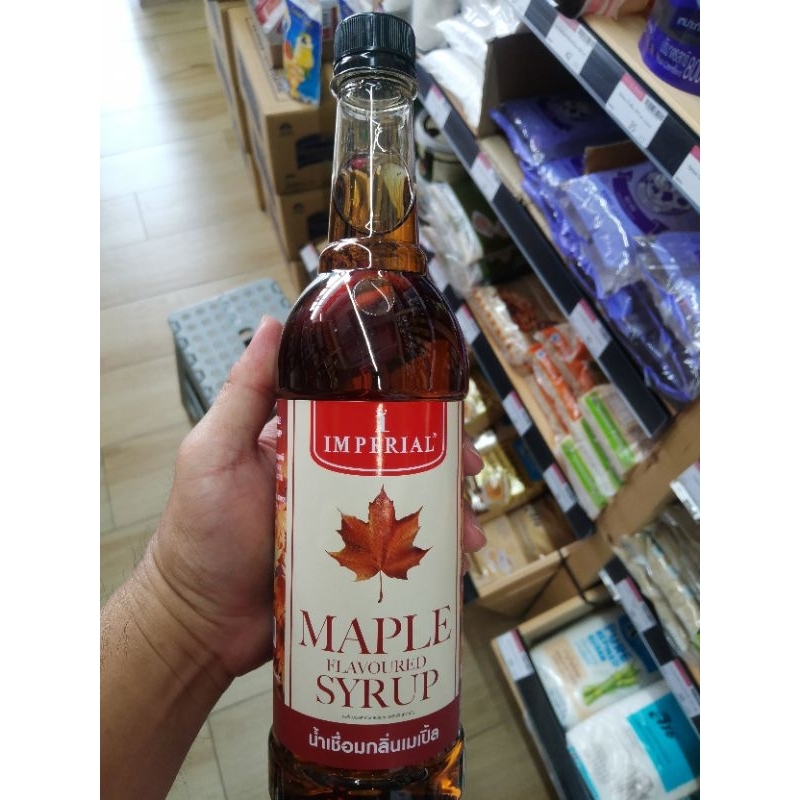 ecook​ อิมพีเรียล​ น้ำเชื่อม​ กลิ่น​ เมเปิ้ล คาราเมล​ 555​ imperial​ caramel​ maple syrup​ 730ml