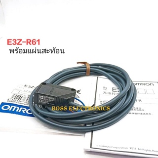 E3Z-R61 พร้อมแผ่นสะท้อน เซ็นเซอร์จับวัตถุ ระยะการทำงาน 4เมตร 3สาย ชนิด NPN