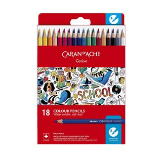 (KTS)สีไม้ระบายน้ำ 18 สี CARAN D`ACHE Geneve - For School