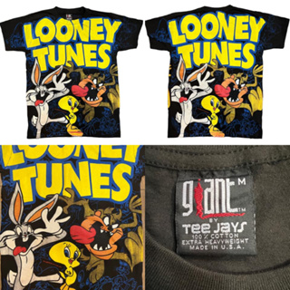 เสื้อยืดการ์ตูน ลูนีย์ทูนส์การ์ตูนส์ (Looney Tunes Cartoons) สีดำ M/L/XL