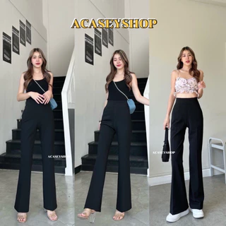 Acasey กางเกงขายาวผู้หญิง ขาม้า ผ้าโรเชฟ ซิปข้างเนื้อหนา คุณภาพมากๆ King ไซส์ S - 3XL