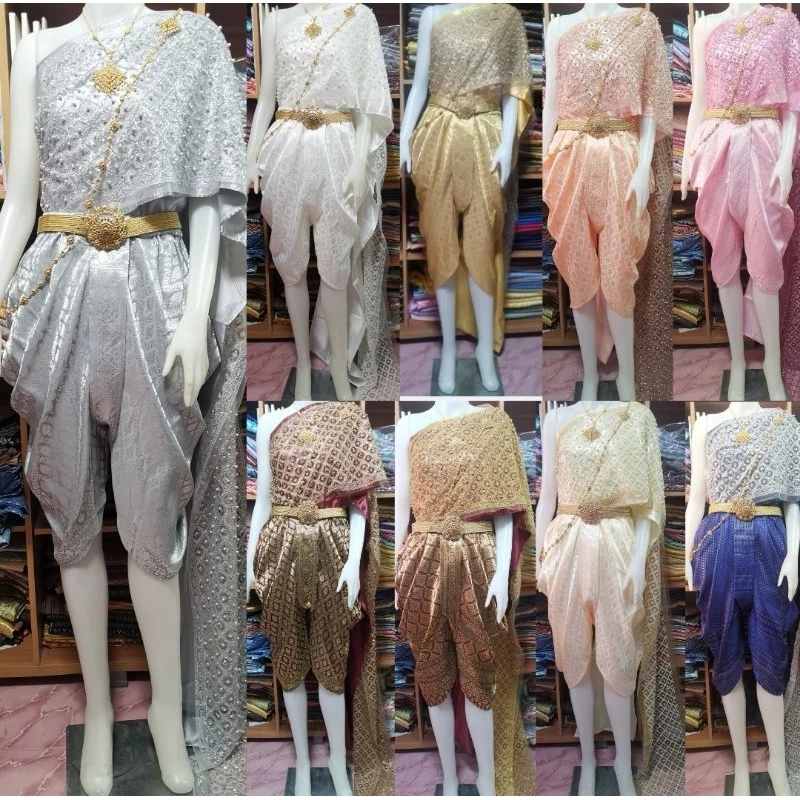 #ชุดไทยสไบกากเพชร #ชุดไทยโจงกระเบน #ชุดไทยราคาถูก(ไม่รวมเครื่องประดับ)