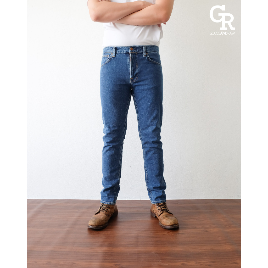 ฟรี! ถุงผ้า300฿ Lean Dean Plain Stone แบรนด์ Nudie Jeans แท้ 100% by Goods & Raw