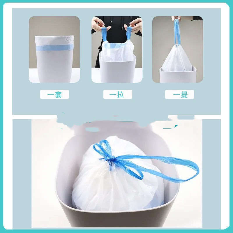 kingmallshop LJD05(ร้านไทย) ถุงขยะพลาสติกพร้อมสายหูหิ้ว ขนาด 45 * 50 Cm. (กว้าง * สูง) 1ม้วนมี15ถุง สีฟ้าแบบหนา - รูปที่ 7