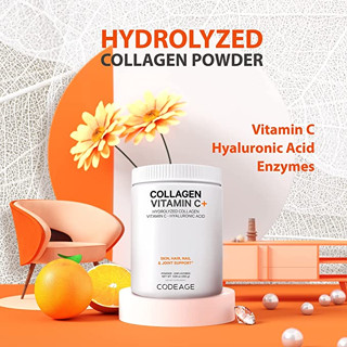 คอลลาเจน Codeage, Collagen Vitamin C + Powder &amp; Platinum Multi Collagen Peptides