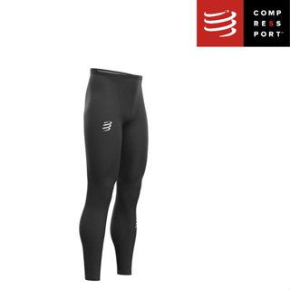 Compressport กางเกงวิ่งขายาว รัดกล้ามเนื้อ Run Under Control Full Tights Black