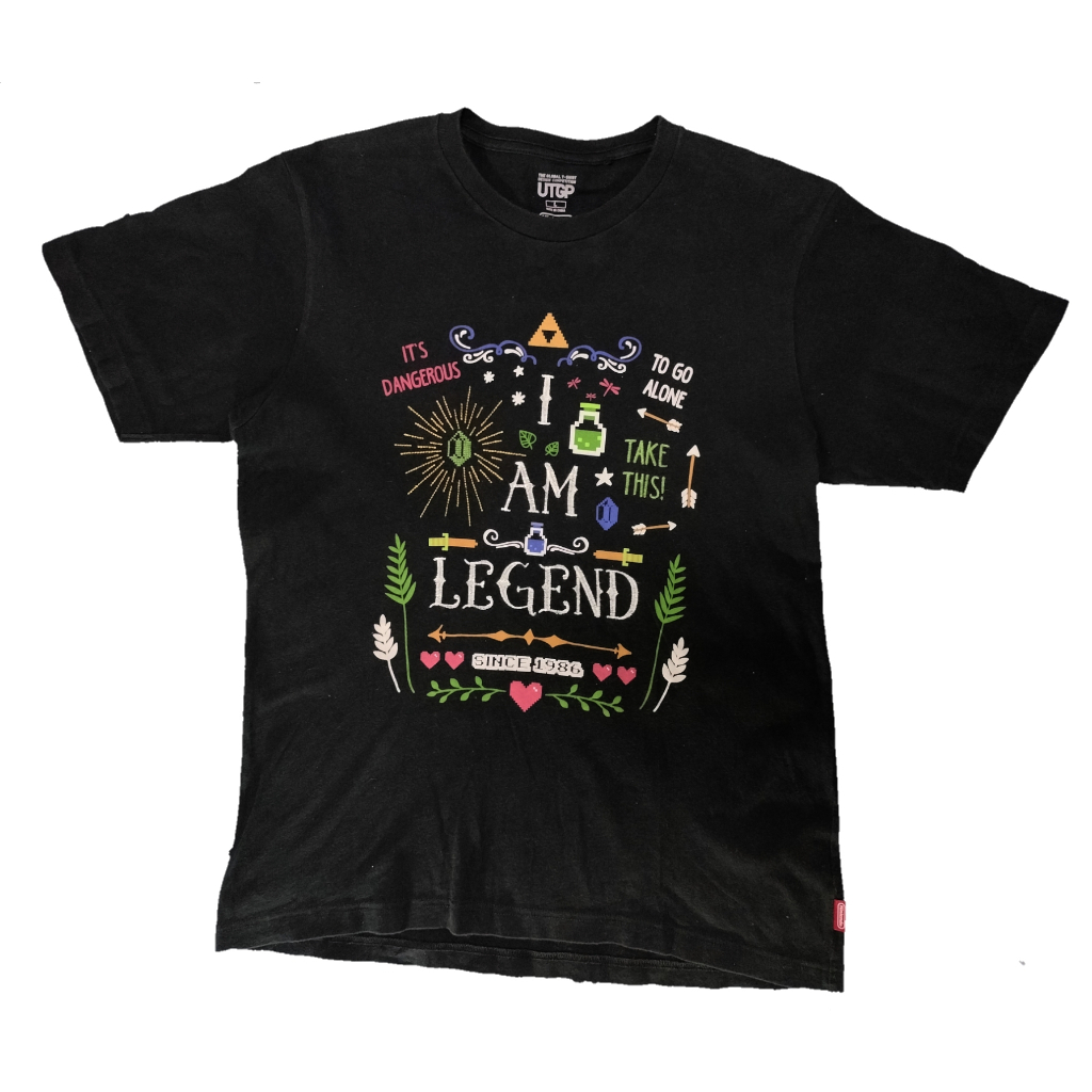 เสื้อยืดสีดำ ลาย I AM LEGEND Nintendo ZELDA Shirt