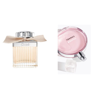 น้ำหอม Chanel chance eau tendre สีชมพู eau de toilette EDT 100 ml / Chloé signature eau de parfum EDP โบว์ครีม 75ml