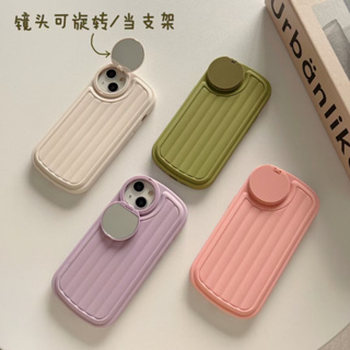 💕พร้อมส่ง💕iPhone 14 13 12 11 Pro Max เคส for เคสไอโฟน11 สีทึบ บางเบาพกพาง่าย สไตล์เรียบง่าย พร้อมขาตั้ง ซิลิก้าเจล Case