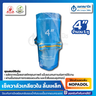 เช็ควาล์วเกลียวใน 4นิ้ว ลิ้นเหล็ก 5 หู สีฟ้า | 4^ ตัวใหญ่ ป้องกันน้ำตีกลับ PVC ทางเดียว วาล์วกันน้ำย้อน