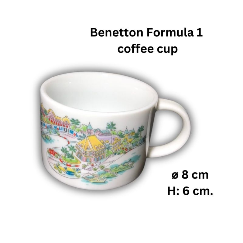 Benetton Formula 1 Coffee Cup แก้วกาแฟลายหมู่บ้านที่ขับ formular 1