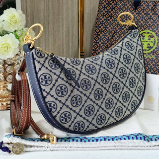 🍀🍀 TORY BURCH T MONOGRAM  JACQUARD  MINI HOBO 79388 🍀🍀