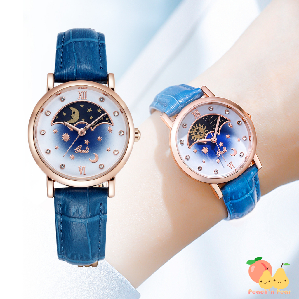 GEDI 311 นาฬิกา Moon Phase ของแท้ 100% นาฬิกาแฟชั่น นาฬิกาข้อมือผู้หญิง
