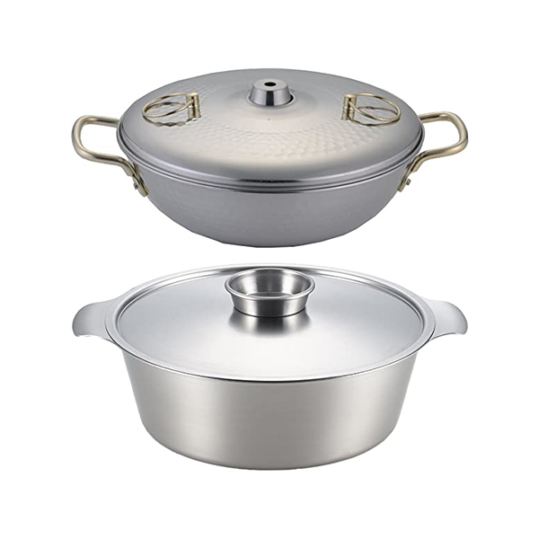 Yoshikawa Luxury Zei Stainless Steel Shabu-Shabu Pot 25cm/ 26cm Silver