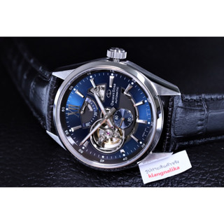 (แถมกล่องแบบพกพา) นาฬิกา Orient Star Semi Skeleton Blue Dial  รุ่น RE-AV0005L