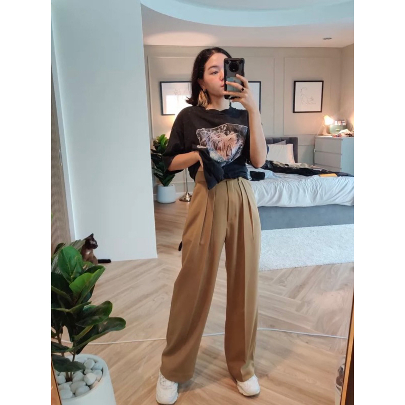 summerry กางเกงขายาวเอวสูง