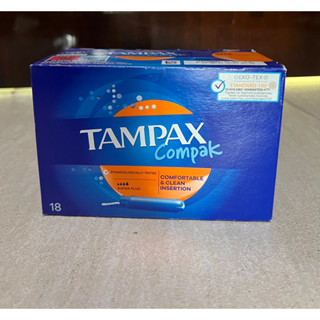 TAMPAX ผ้าอนามัยแบบสอด รุ่น Compak🇬🇧สำหรับวันมามาก 18 ชิ้น🚩สินค้าพร้อมส่งจากไทย🚩