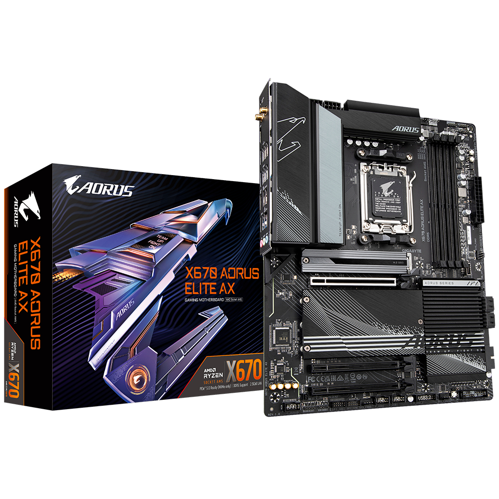 MAINBOARD (เมนบอร์ด) AM5 GIGABYTE X670 AORUS ELITE AX WI-FI ประกันศูนย์ พร้อมส่ง