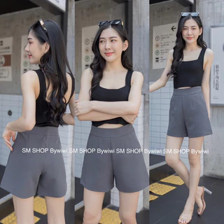🌈 รุ่น B4 🌈 กางเกงขาสั้น ผ้าไอวี่หรือผ้าเปเป้ ซิปข้าง ราคาถูก S-2XL มีบริการเก็บปลายทาง