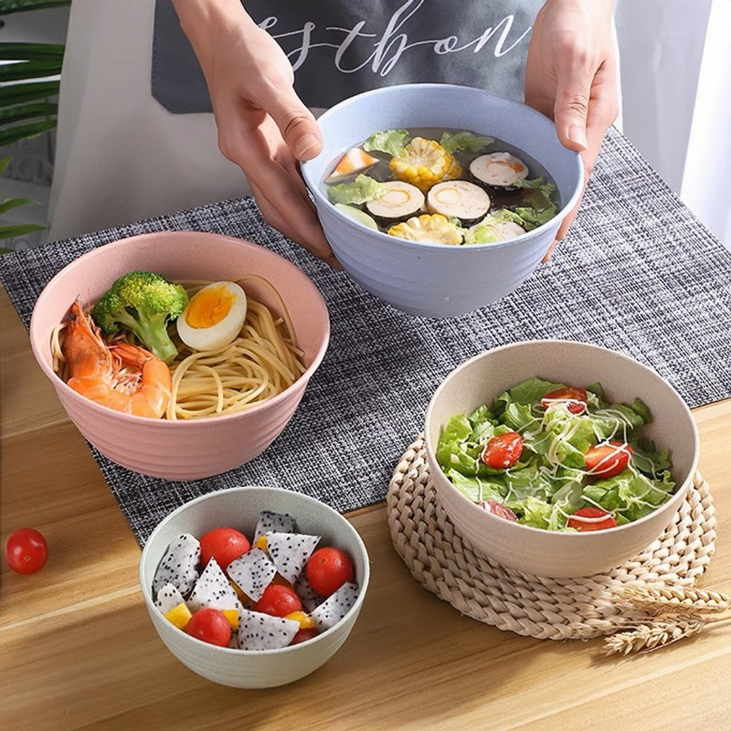 [ ซื้อครบ 199.- แถมจาน]ถ้วย ชาม ถ้วยสไตล์ญี่ปุ่น ขนาด17cm ทำมาจากฟางข้าวสาลี ที่น้ำหนักเบา แข็งแรง ทนทาน สามารถเข้าไมโคร