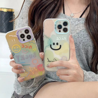 💖New 💖iPhone 14 13 12 11 Pro Max เคส for เคสไอโฟน11 น่ารัก บางเบาพกพาง่าย การ์ตูน ใบหน้าที่ยิ้ม แฟชั่น เรียบง่าย Case