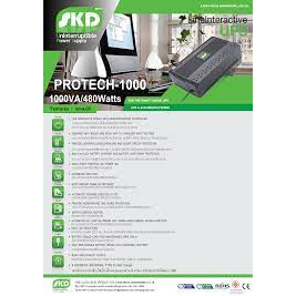 SKD UPS Protech-1000 (G2) Line Interactive 1000VA/480W, Batt 12V8Ah*1, Hotswap Battery, Backup time 