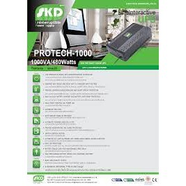 SKD UPS Protech-1000 (G2) Line Interactive 1000VA/480W, Batt 12V8Ah*1, Hotswap Battery, Backup time 15-30 mins, 2Y