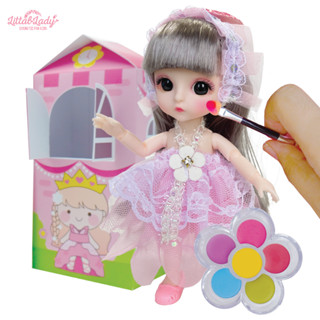 Littal Lady เซตแต่งหน้าตุ๊กตา สีแต่งหน้าปลอดสารพิษ แต่งได้หลายครั้ง แต่งแล้วลบออกได้ ของเล่นแต่งหน้า ชุดแต่งหน้าเด็ก