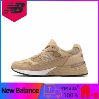 ของแท้ 100% New Balance NB 992 Retro ลำลองดูดซับแรงกระแทกรองเท้าวิ่งต่ำ unisex สีกากี