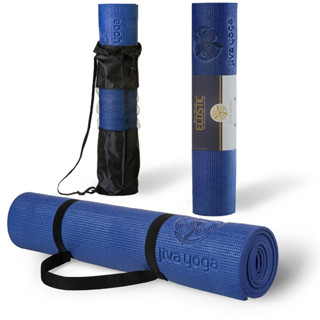 Jiva Yoga : JVYAMZ001* เสื่อโยคะ Non-Slip Yoga Mats With Free Carrying Strap and Bag(Black)