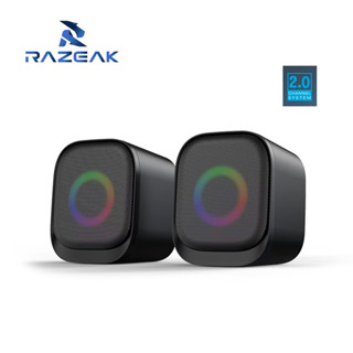 Razeak รุ่น RSP-X12 ลำโพงไฟสลับหลายสี เสียงดี Speaker 2.0 CHANEL SYSTEM เบสแน่น!!