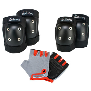 Schwinn : SCWSW76308-6* ถุงมือ สนับเข่าและสนับศอก Childs Pad Set with Knee Elbow and Gloves