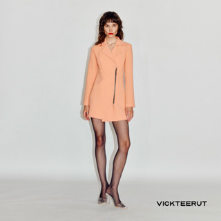 VICKTEERUT Biker Collar Long Sleeve Dres เดรสแขนยาว ปกไบเกอร์