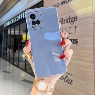 📮พร้อมส่งในไทย🚚เคสTPU สีพาสเทลขอบทอง สำหรับรุ่น ViVO y21/y21T/T1x/y33s/y33T,y20/y20s/Y3s/y12s/y12A,y11/y12/y15/y17