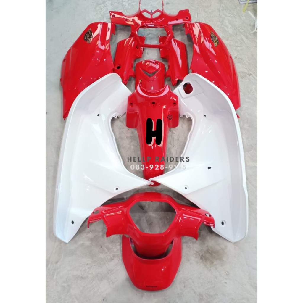 เฟรม ชุดสี ฮอนด้าดรีม ไฟเหลี่ยมรุ่นซุปเปอร์คัพ Honda dream super Cub ปี 2018 ครบชุด 13 ชิ้น ABS แท้ 