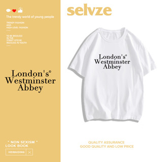 SELVZE （พร้อมส่งจากกทม มาถึงใน 3วัน）print T-shirt ผู้หญิงพิมพ์ตัวอักษรคอกลมแขนสั้น oversize T0018