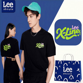 Lee® เสื้อยืดคอกลมแขนสั้น สไตล์พื้นฐาน#green Lee ไซส์ใหญเสื้อยืดชายผู้หญิง เสื้อยืดผ้าฝ้ายคู่รัก # สีดำ รุ่น #1151