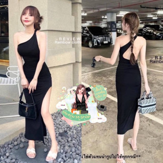 𝐍𝐞𝐰 เดรสยาว ผ่าข้าง เว้าหลัง ผ้ายืดเข้ารูป