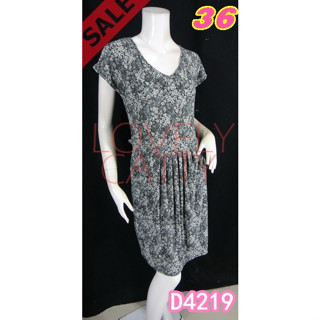 SaLe++ (อก36-40) D4219  Dressผ้าเกาหลี คอV เอวผูกโบว์ได้ กระโปรงมีกระเป๋า+ซับใน