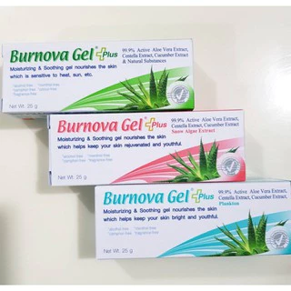 Burnova Gel Plus เจล ว่านหางจระเข้ 25,70 กรัม ทุกสี [1 หลอด] บำรุงผิว AA 21XX
