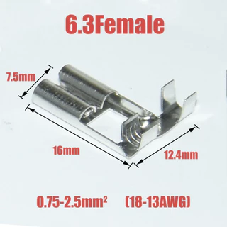 (10 ชิ้น) หางปลาธง หางปลาแบน 90 องศา 2.8 4.8 6.3 มม. ตัวเมีย Terminal Crimp Flag Spade Female Right Angle Connector แบน