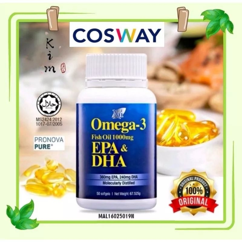 Cosway Nn fish oil 1000mgx50 softgel/minyak ikan/fish oil/鱼油 2 Bottles