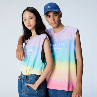 PAINKILLER เพนคิลเลอร์ เสื้อแขนกุด มัดย้อม เสื้อผ้าผู้ชาย / CHARISM OVERSIZED SLEEVELESS TIE-DYED TEE / รุ่น PRIDE 2023