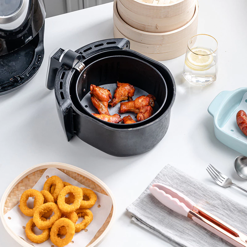 พร้อมจัดส่ง🚛 กระดาษรองหม้อทอด กระดาษรองอบ 100ชิ้น สีขาว กลม สี่เหลี่ยม Airfryer Baking Paper H-A-3 thumbnail 9
