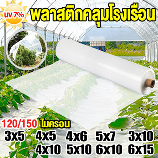 พลาสติกคลุมโรงเรือน พลาสติกใส คลุมหลังคากันสาด ฟิล์มPE Green House กันฝน สีใส ขนาด3x5 6x10 6x15ม. หนา100/150 ไมครอน UV7%