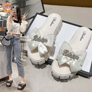 Anna shop รองเท้าแฟชั่นโบว์ มาใหม่ 🎀รองเท้าแตะแฟชั่นสไตล์เกาหลี 📌 แมทช์ได้กับทุกโอกาส T190