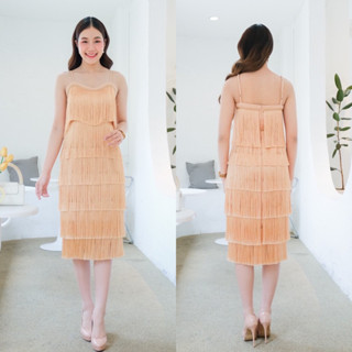 Gasby dress Freesize S-L Classy สุดๆ  กับเดรสสายเดี่ยวทรงตรง ช่วงบ่าปรับไหล่ได้ค่ะเนื้อผ้าไหมญี่ปุ่น เงาลื่น