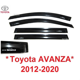 สีดำ กันสาดประตู Toyota AVANZA SUV 2012 2015 2016 - 2020 กันสาดรถยนต์ โตโยต้า อแวนซ่ กันสาด AO Windshield