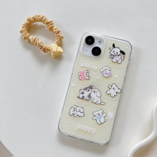 🌈Langton🌸การ์ตูน ลูกสุนัข iphone 11 14 pro max สาวน่ารักหัวใจ ความคิดสร้างสรรค์ case for iPhone 12 13