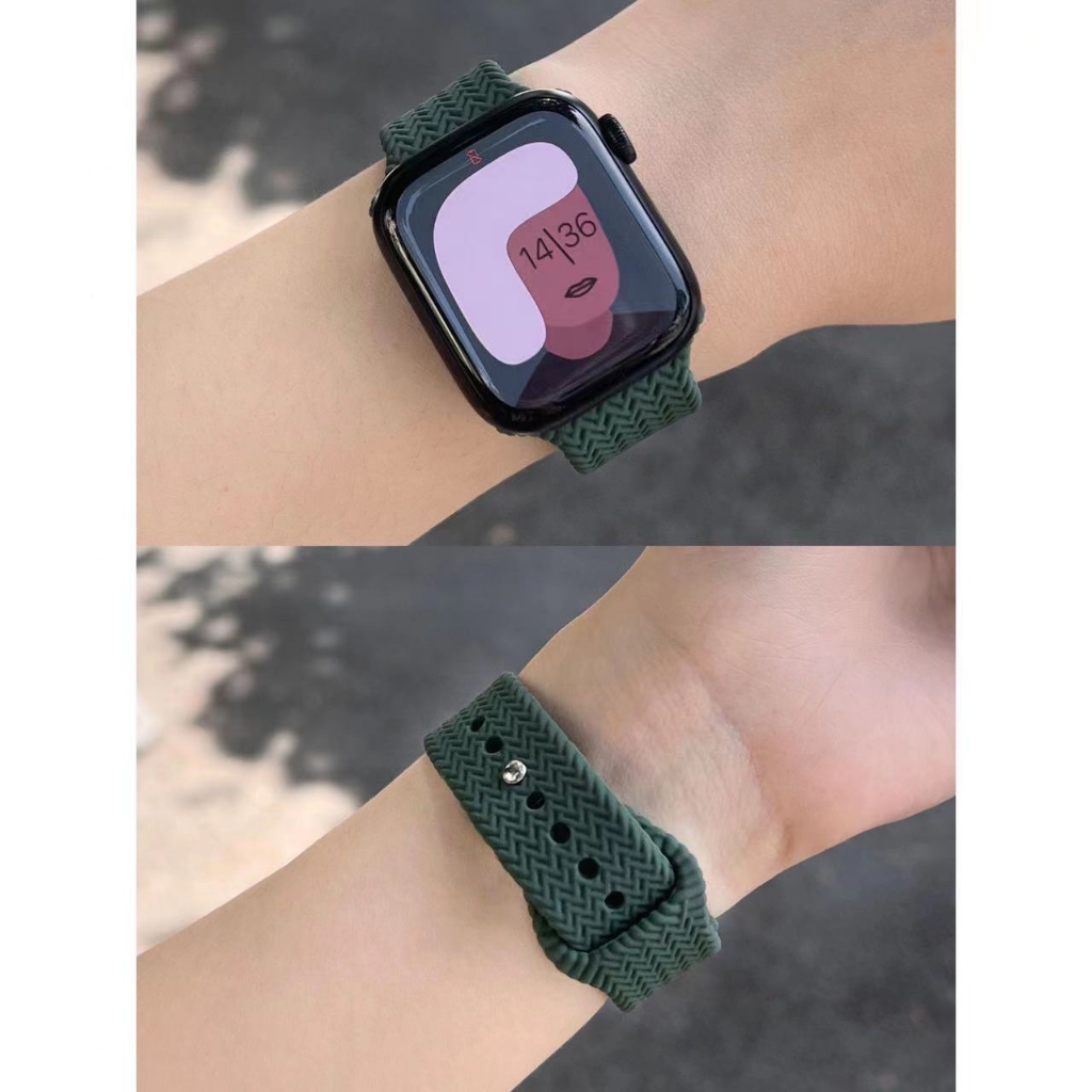 สายซิลิโคนเหมาะสำหรับ ultra 49mm46mm45mm44mm42mm สายสีทึบ iwatch S10/11 46mm 9/8/7/6/5/4/3/2/1/SE 38mm40mm41mm - รูปที่ 3